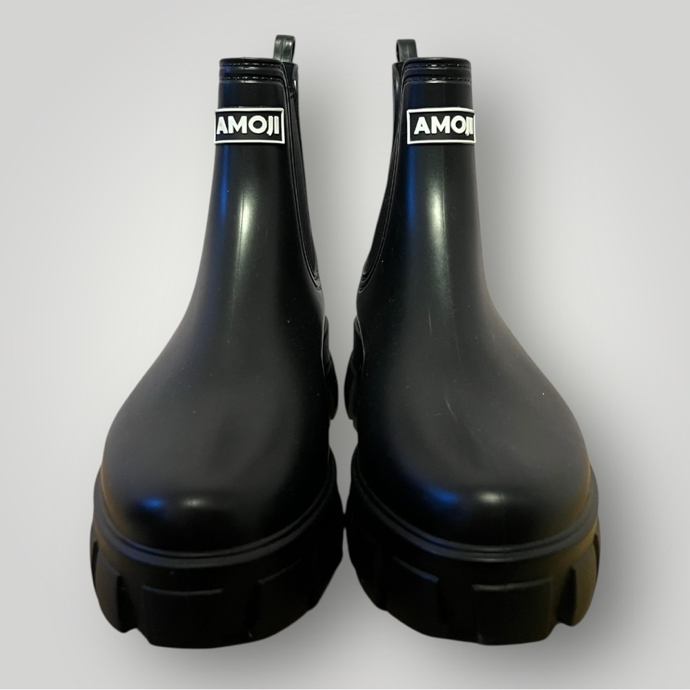 Amoji Chunky Platform Rain Boots – Unisex- Modern Chelsea Style - Picture 2 of 3